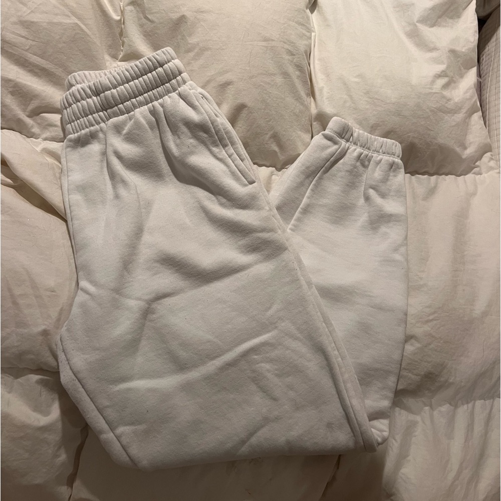 White garage joggers